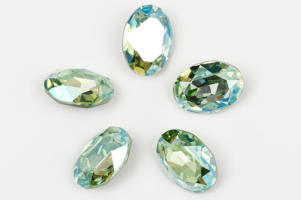 Galaxy Crystal Fancy Oval Stone Chrysolite Iridescent Flash Rhinestone Multi Size