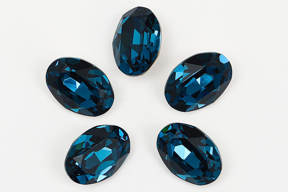 Galaxy Crystal Fancy Oval Stone Lt.Montana Rhinestone Multi Size