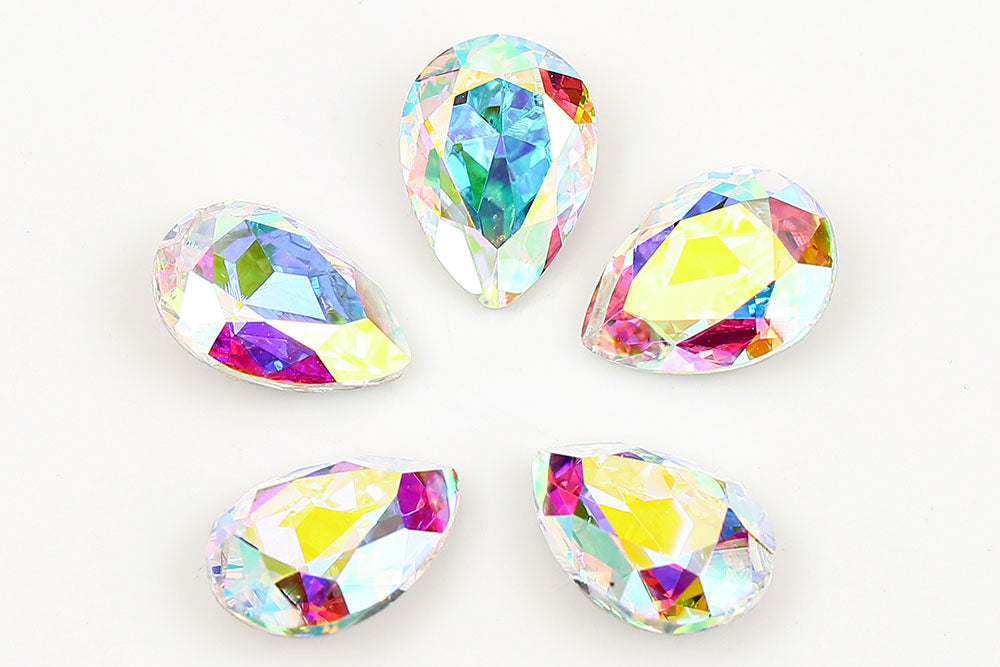 Galaxy Crystal Fancy Pear Stone Crystal AB Rhinestone Multi Size