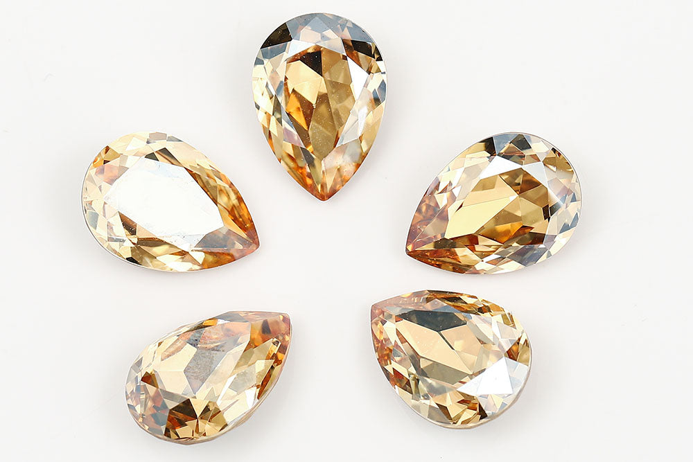 Galaxy Crystal Fancy Pear Stone Crystal Golden Light Rhinestone Multi Size
