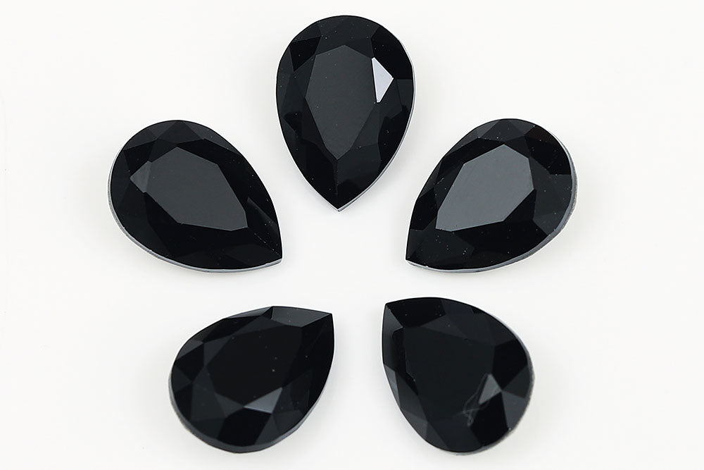 Galaxy Crystal Fancy Pear Stone Jet Rhinestone Multi Size