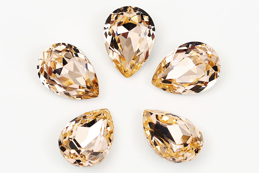 Galaxy Crystal Fancy Pear Stone Lt.Peach Rhinestone Multi Size