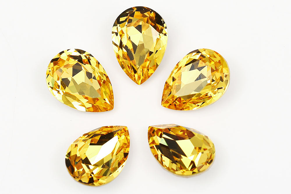 Galaxy Crystal Fancy Pear Stone Lt.Topaz Rhinestone Multi Size