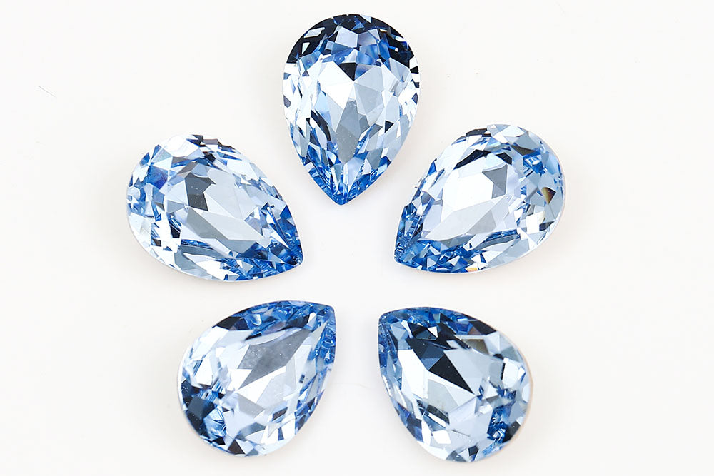 Galaxy Crystal Fancy Pear Stone Lt.Sapphire Rhinestone Multi Size