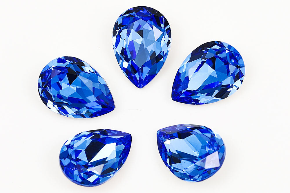Galaxy Crystal Fancy Pear Stone Sapphire Rhinestone Multi Size