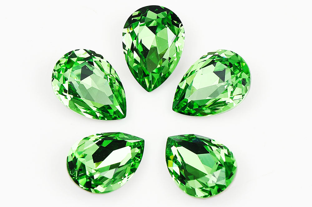 Galaxy Crystal Fancy Pear Stone Peridot Rhinestone Multi Size
