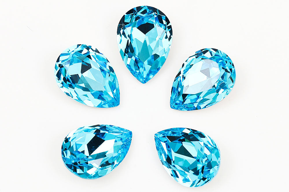 Galaxy Crystal Fancy Pear Stone Dark Aqua Rhinestone Multi Size