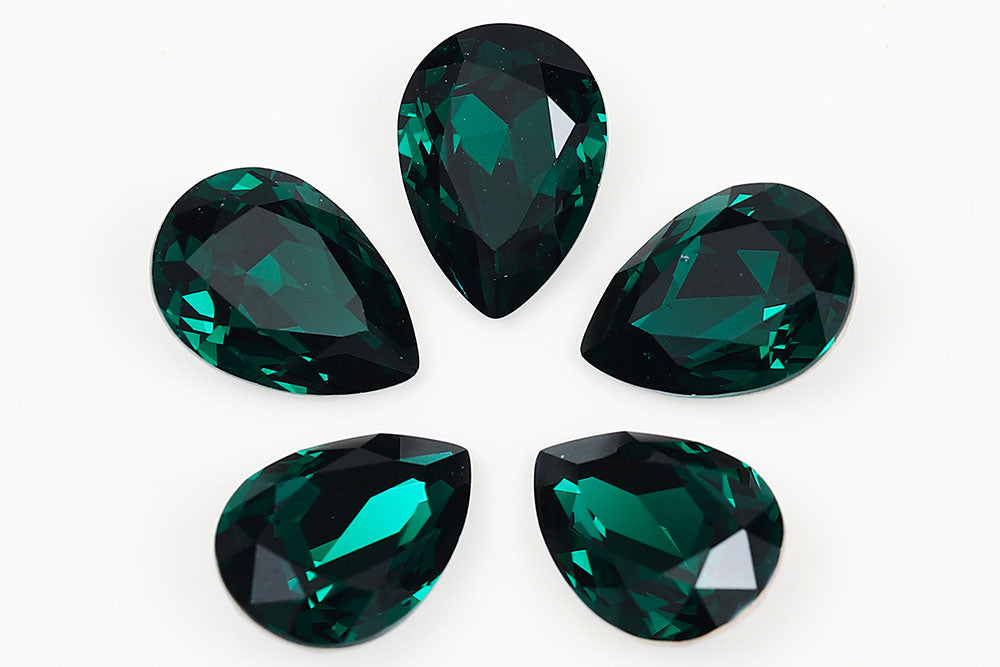 Galaxy Crystal Fancy Pear Stone Emerald Rhinestone Multi Size