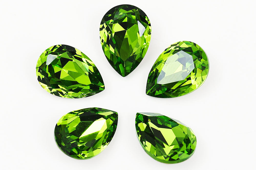 Galaxy Crystal Fancy Pear Stone Olivine Rhinestone Multi Size