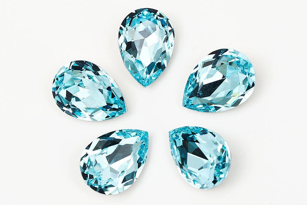 Galaxy Crystal Fancy Pear Stone Aqua Rhinestone Multi Size