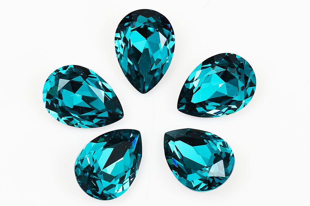 Galaxy Crystal Fancy Pear Stone Blue Zircon Rhinestone Multi Size