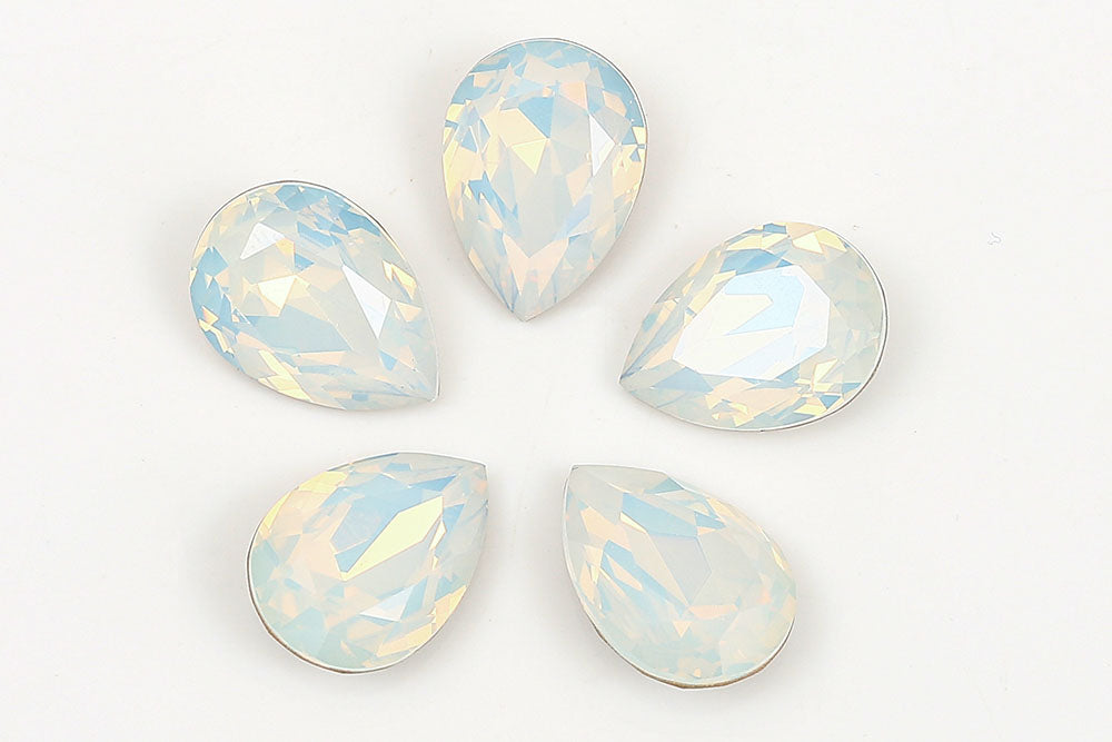 Galaxy Crystal Fancy Pear Stone White Opal Rhinestone Multi Size