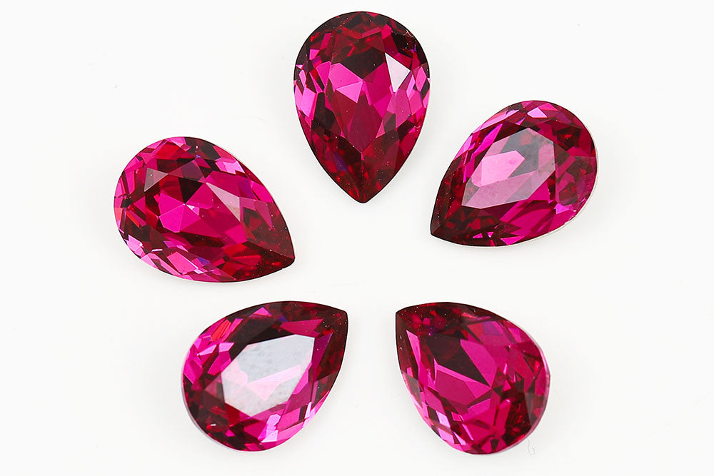 Galaxy Crystal Fancy Pear Stone Fuchsia Rhinestone Multi Size