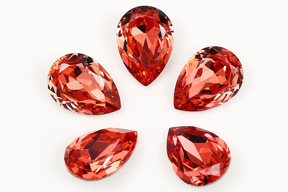 Galaxy Crystal Fancy Pear Stone Padparadscha Rhinestone Multi Size