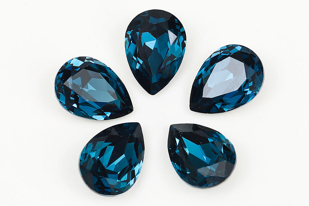 Galaxy Crystal Fancy Pear Stone Lt.Montana Rhinestone Multi Size