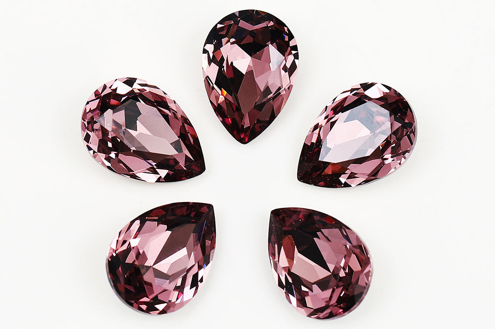 Galaxy Crystal Fancy Pear Stone Lt.Amethyst Rhinestone Multi Size