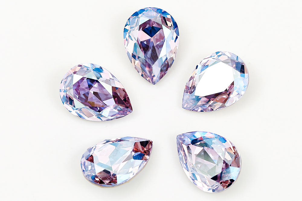 Galaxy Crystal Fancy Pear Stone Lavender Iridescent Flash Multi Size