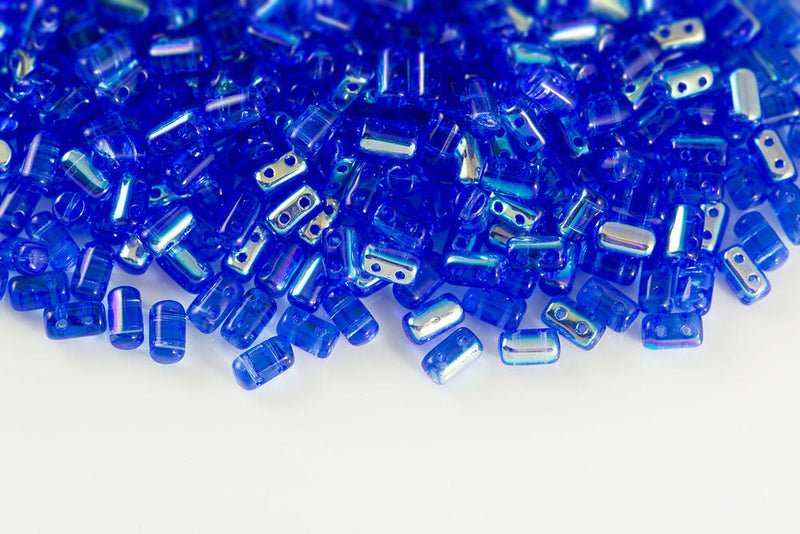 Rulla 5×3mm Sapphire Ab 2-Hole Czech Beads