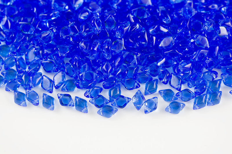 Gemduo 8×5mm Sapphire 2-Hole Czech Beads