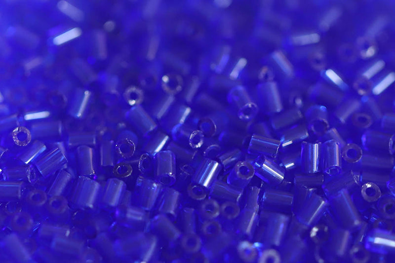 Preciosa Bugles 1″ Transparent Dark Sapphire col.30080