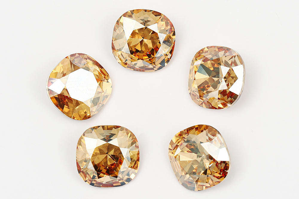 Galaxy Crystal Fancy Cushion Square Stone Crystal Golden Light Rhinestone Multi Size