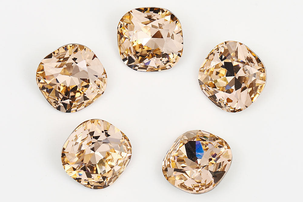 Galaxy Crystal Fancy Cushion Square Stone Lt.Peach Rhinestone Multi Size