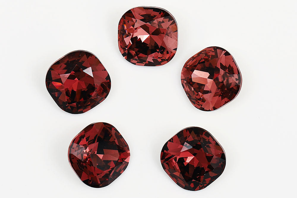 Galaxy Crystal Fancy Cushion Square Stone Burgundy Rhinestone Multi Size