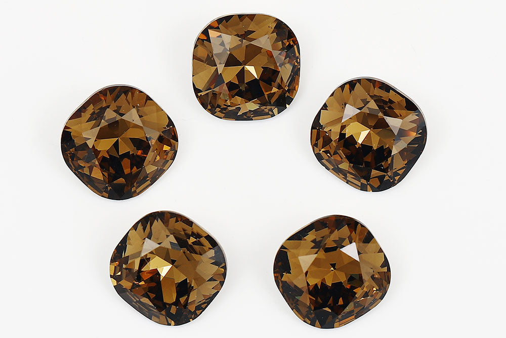 Galaxy Crystal Fancy Cushion Square Stone Lt.Smoked Topaz Rhinestone Multi Size