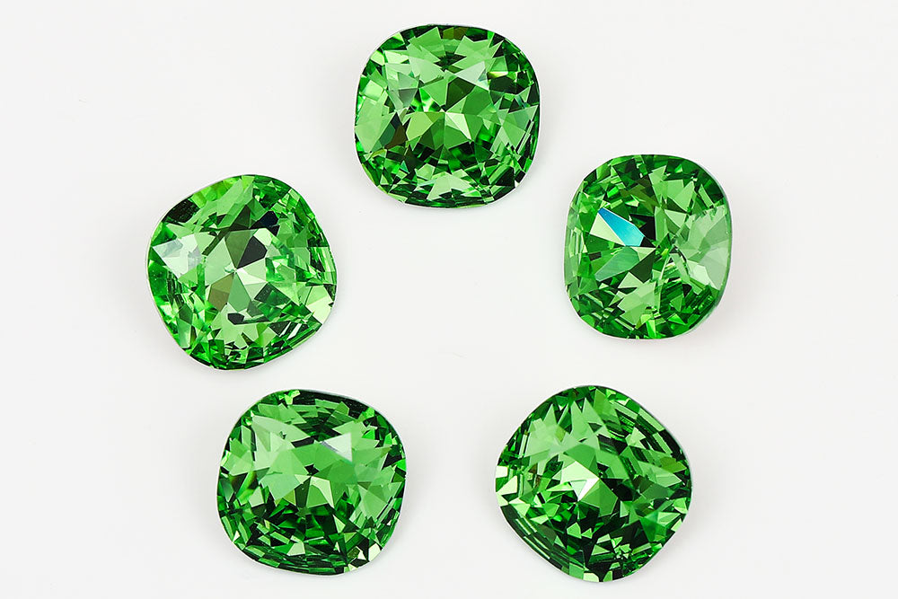 Galaxy Crystal Fancy Cushion Square Stone Peridot Rhinestone Multi Size