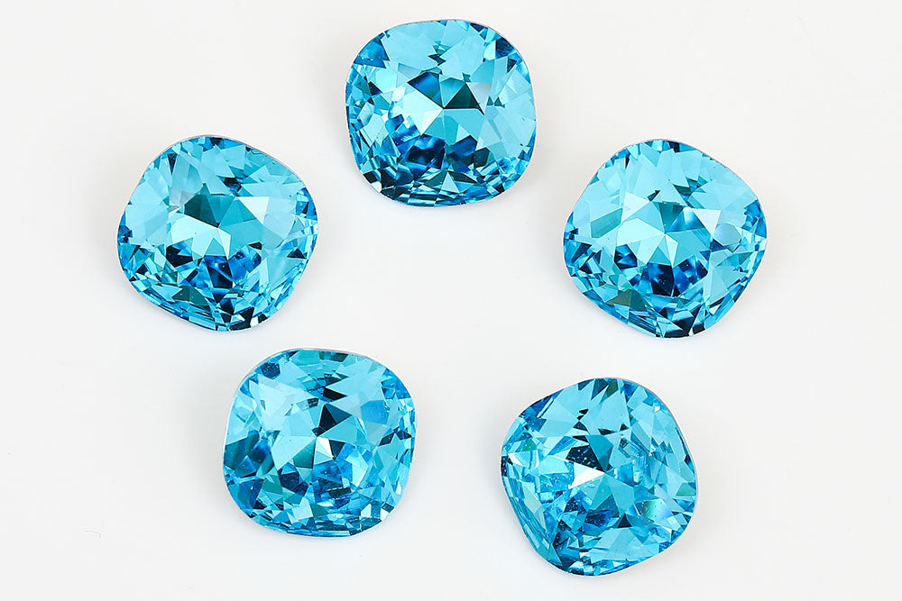 Galaxy Crystal Fancy Cushion Square Stone Dark Aqua Rhinestone Multi Size