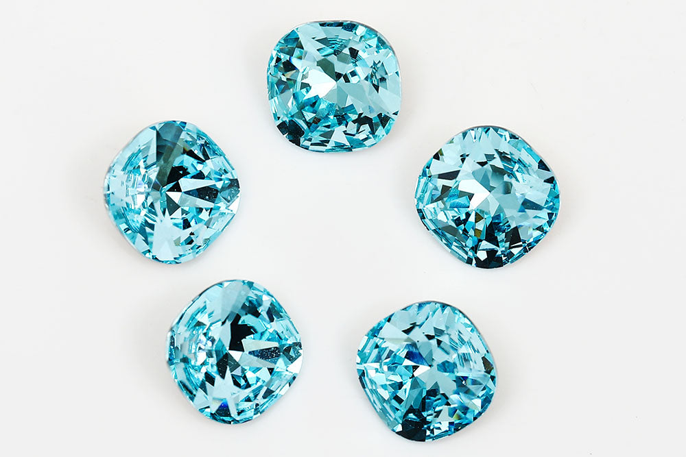 Galaxy Crystal Fancy Cushion Square Stone Aqua Rhinestone Multi Size