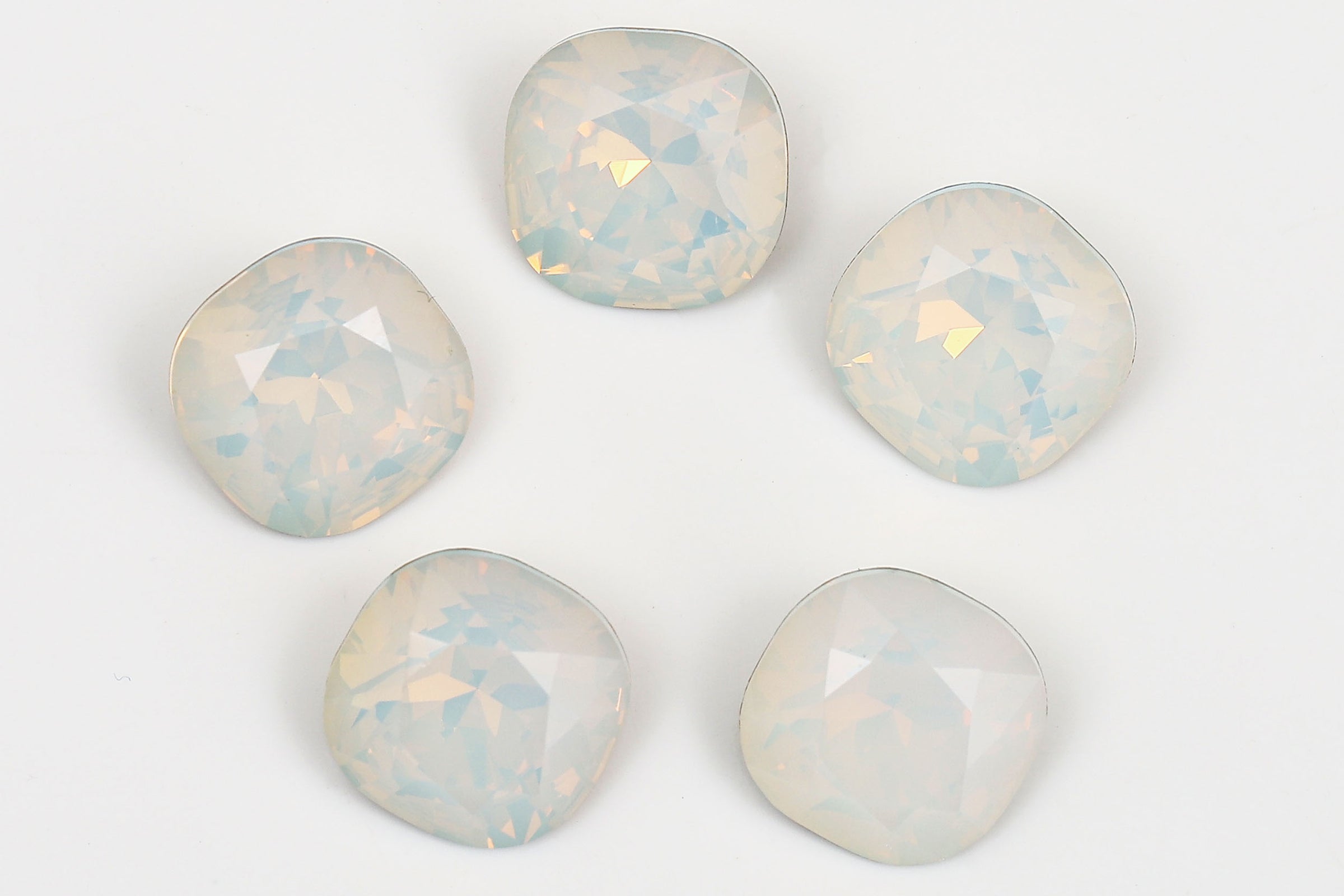 Galaxy Crystal Fancy Cushion Square Stone White Opal Rhinestone Multi Size