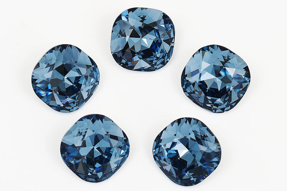 Galaxy Crystal Fancy Cushion Square Stone Denim Blue Rhinestone Multi Size