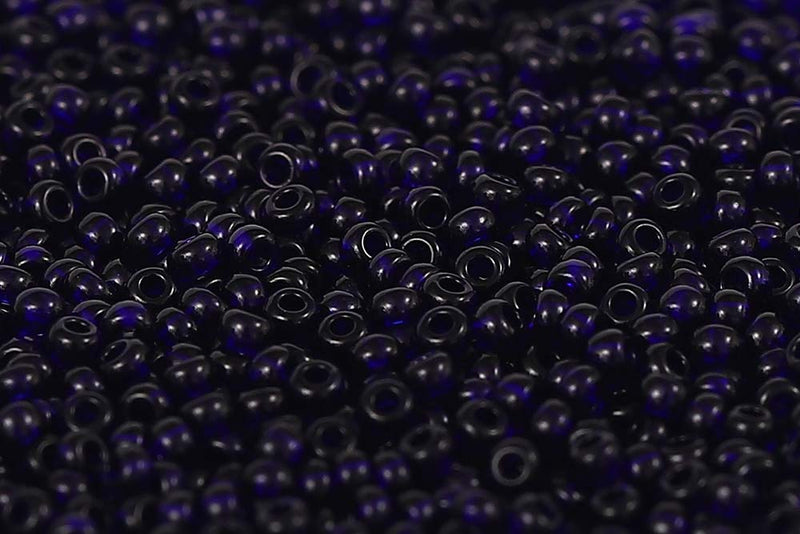 Preciosa Rocailles 8/0 Transparent Deep Cobalt col.30110