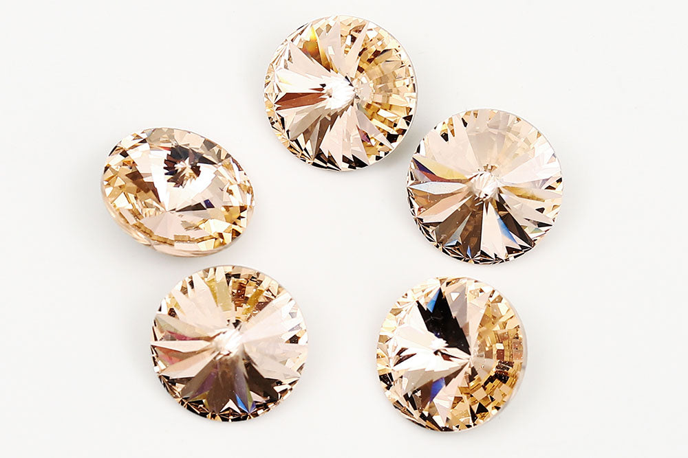Galaxy Crystal Fancy Rivoli Stone Lt.Peach Rhinestone Multi Size