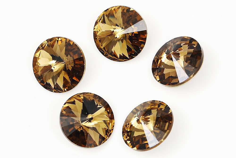 Galaxy Crystal Fancy Rivoli Stone Lt.Smoked Topaz Rhinestone Multi Size