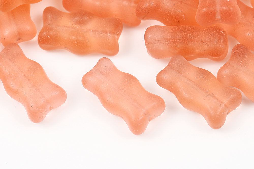 Gummy Bear 20×11mm Rose Matt 1-Hole Czech Beads