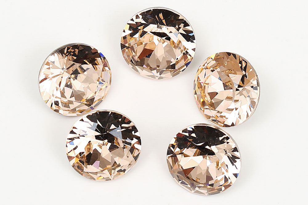 Galaxy Crystal Fancy Round Stone Lt.Peach Rhinestone Multi Size