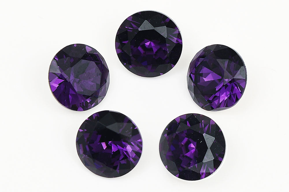 Galaxy Crystal Fancy Round Stone Purple Velvet Rhinestone Multi Size