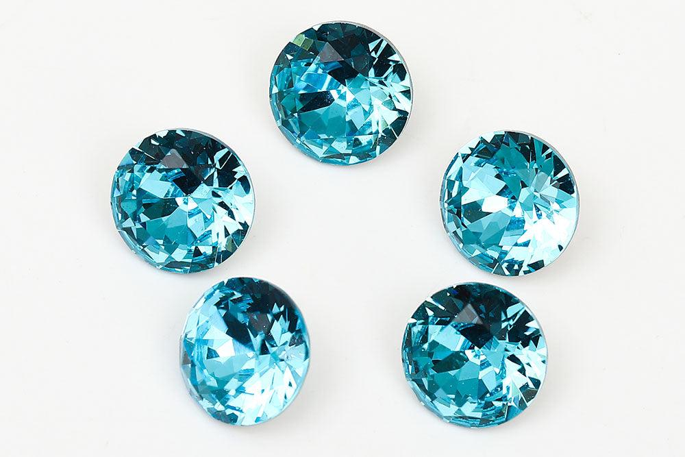 Galaxy Crystal Fancy Round Stone Dark Aqua Rhinestone Multi Size