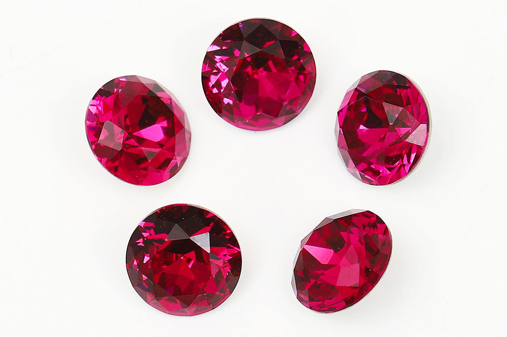 Galaxy Crystal Fancy Round Stone Fuchsia Rhinestone Multi Size