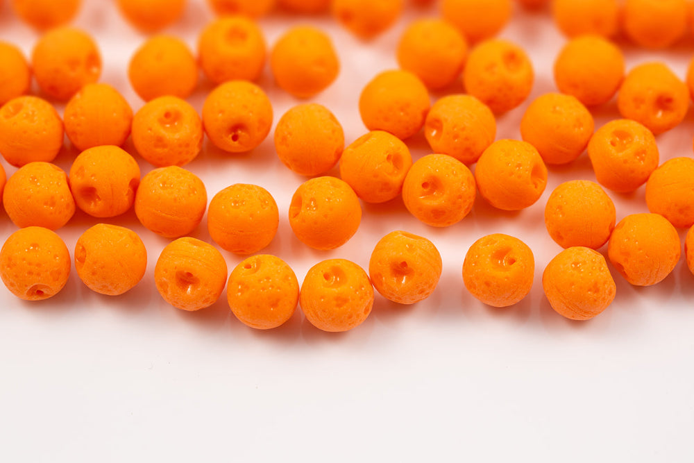 Orange 10×10mm Opaque Orange Matt 1-Hole Czech Beads