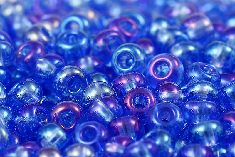 Preciosa Rocailles 6/0 Transparent Lt.Sapphire Iris col.31030
