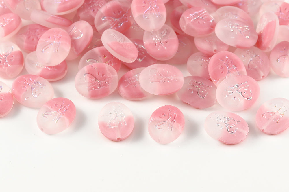 Cat 16×12mm Crystal Rose AB Full Matt 1-Hole Czech Beads