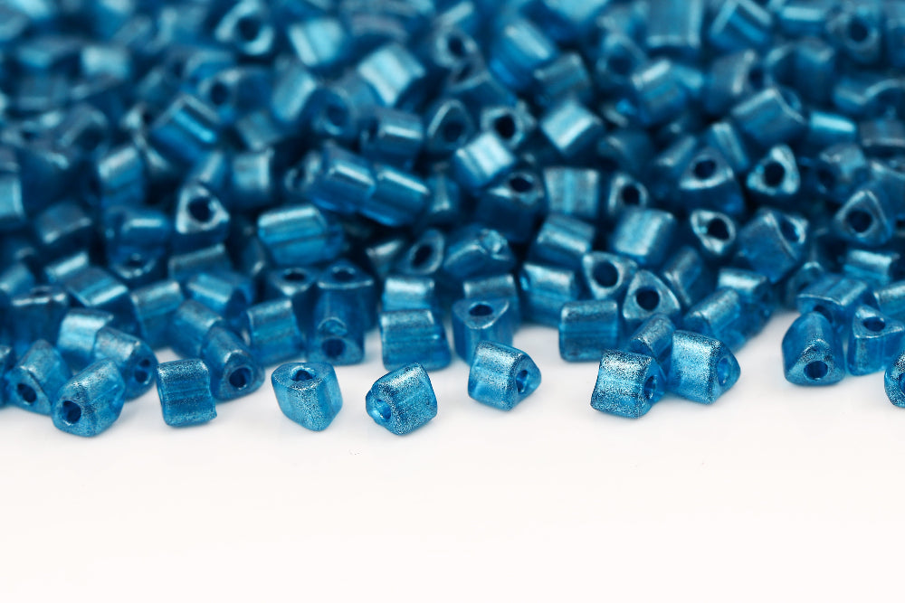 Preciosa Triangles 3.5×3.5mm Blue Matt Metallic Col.18965