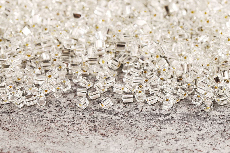 Preciosa Triangles 3.5×3.5mm Transparent Crystal Silver Lined Col.78102