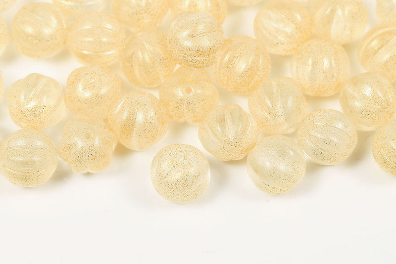 Melon 6mm Crystal Frozen Jonquil Matt Czech Beads