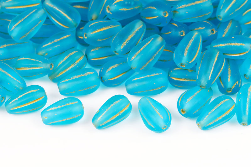 Melon Drops 13×8mm Czech Glass Beads Col.M60010-43807