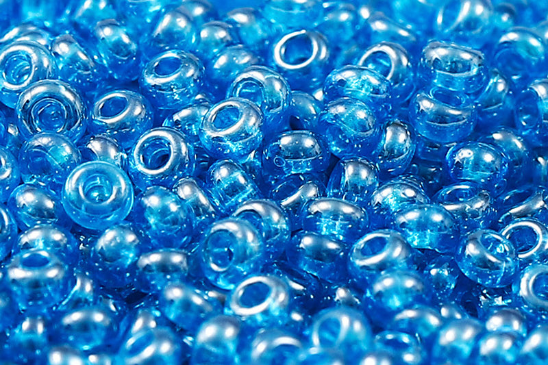 Preciosa Rocailles 8/0 Transparent Drak Aqua Rainbow col.61150