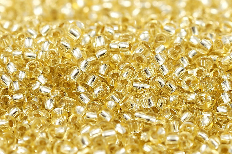 Preciosa Rocailles 11/0 Transparent Lemon Silver Lined col.78281